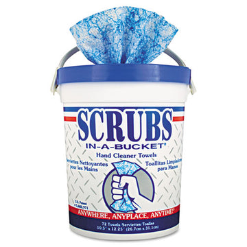 SCRUBS® Hand Cleaner Towels, 10 X 12, Blue-white, 72-bucket, 6 Buckets-carton freeshipping - TVN Wholesale